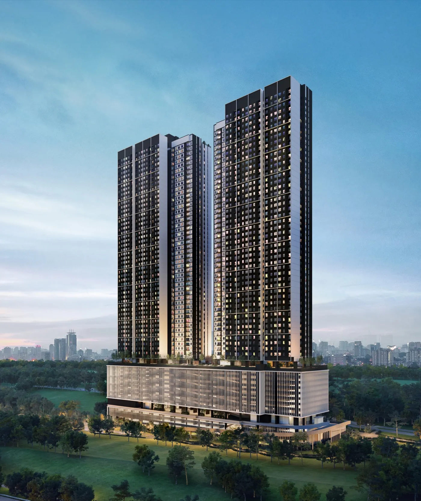 ARAS Residences twin towers exterior — WCity OUG